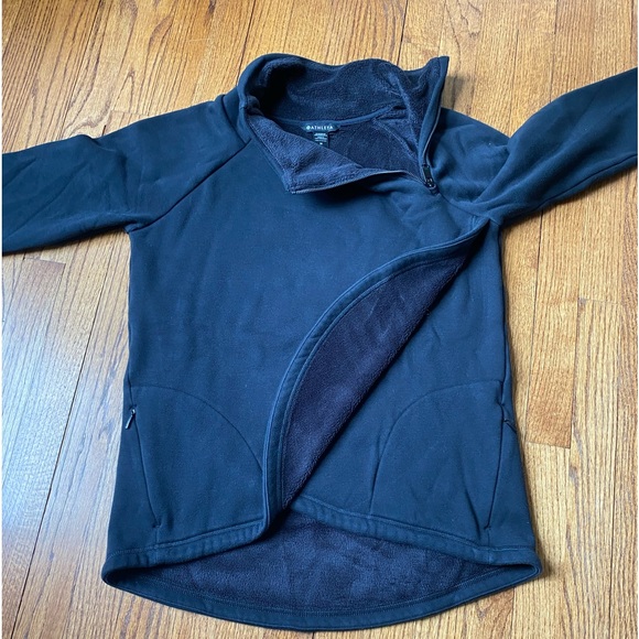 ATHLETA Karma Asymmetrical Zipper Pullover Sweatshirt Size M Black - Picture 4 of 8